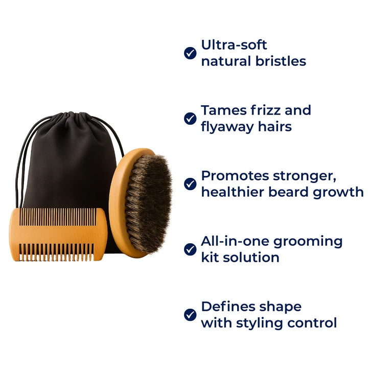 Easy Lather & Frizz Control – Soft Bristles – Skin-Friendly Grooming – Perfect Daily Beard Care for Men Bowlift