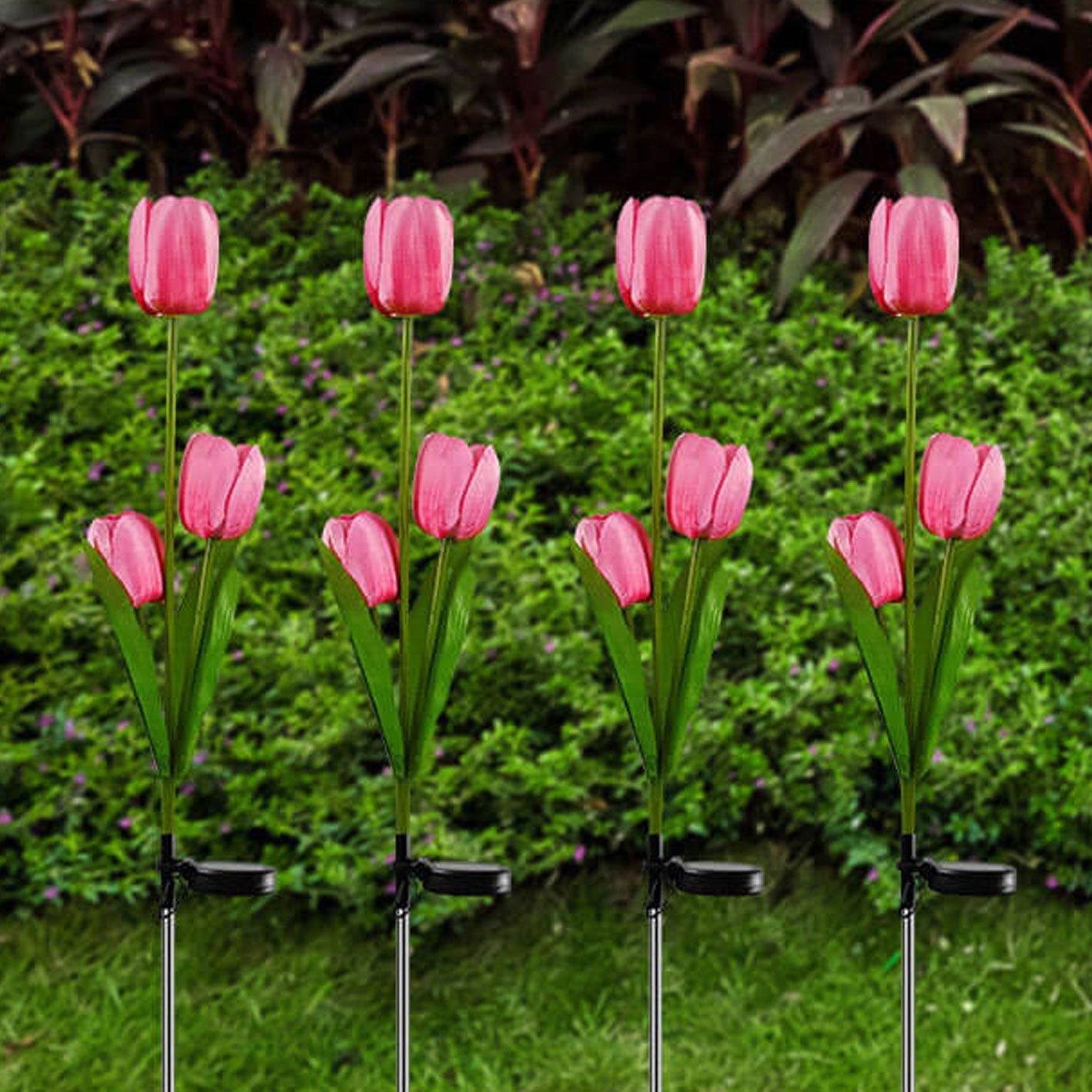 BowLift | Solar Tulip Lawn Light Outdoor Garden LED Tulip Flower Light Ground Stake Landscape Light