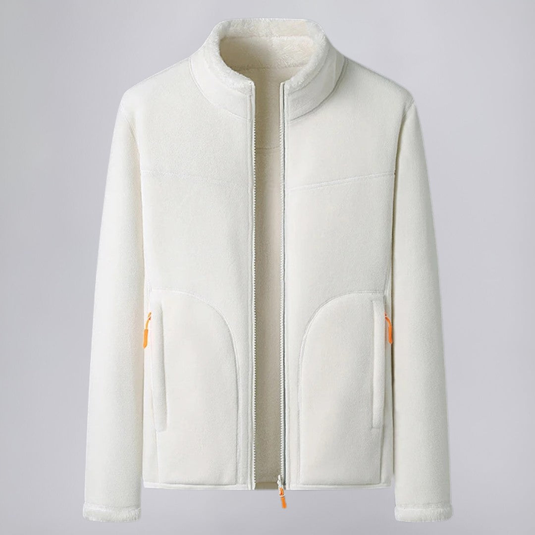 Fleece Zip Jacket with Stand Collar and Soft Interior