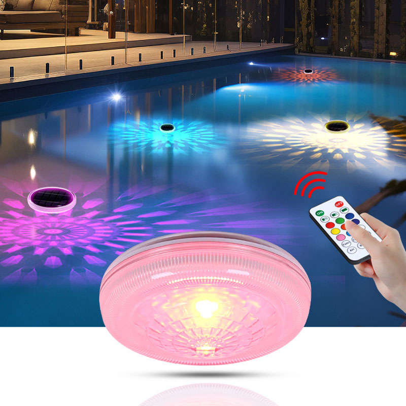 BowLift | 2 PCS - Timer Function Solar-Powered Pool Light with 3 Brightness Levels & 9 Colors