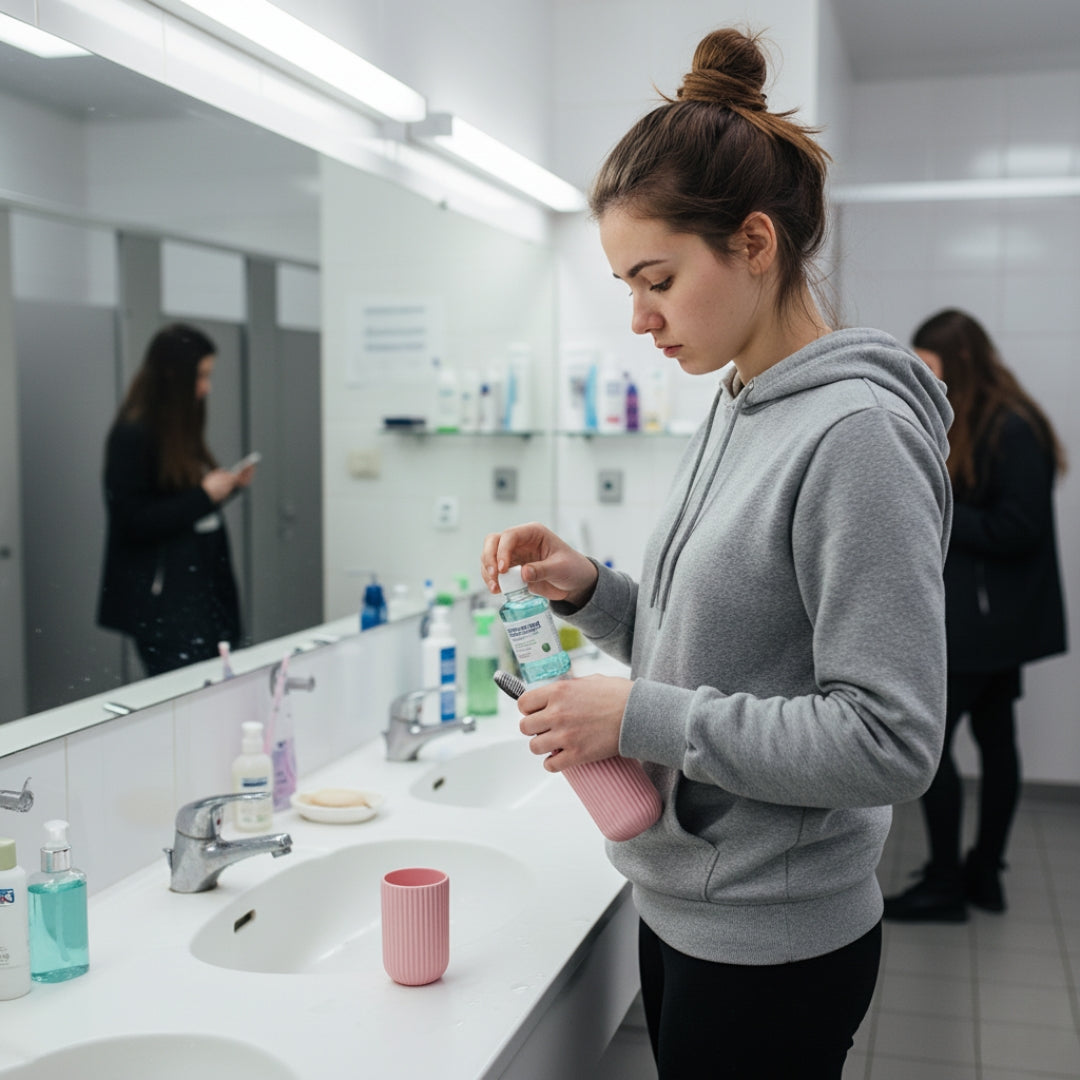 Mouthwash Cup Included – Compact Dust‑proof Design – Hygienic Oral Care for Travel & Holidays Bowlift
