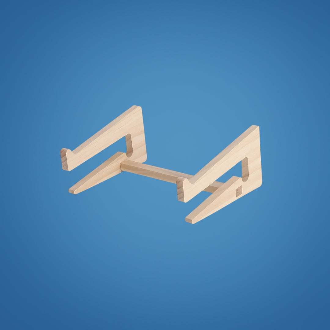 Ergonomic Neck Support – Ventilated Natural Wood – Prevents Overheating – Ideal for Home & Office Use Bowlift
