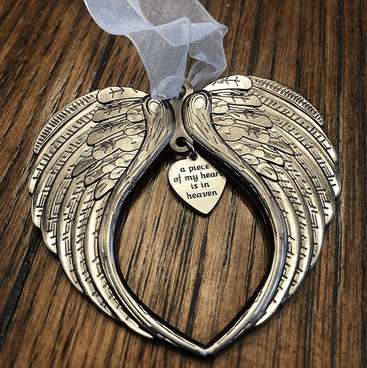 Christmas Tree Memorial Ornaments Angel Wings Bell Pendant Hanging Decoration | Bowlift