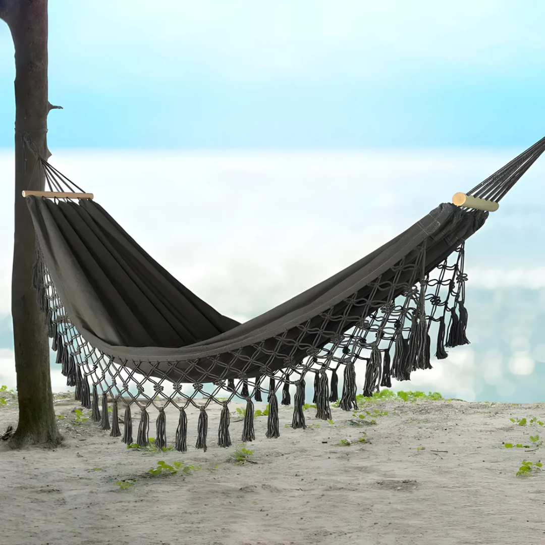 BowLift | Velri Premium Hammock with Wooden Spreader Bars – Indoor & Outdoor Comfort