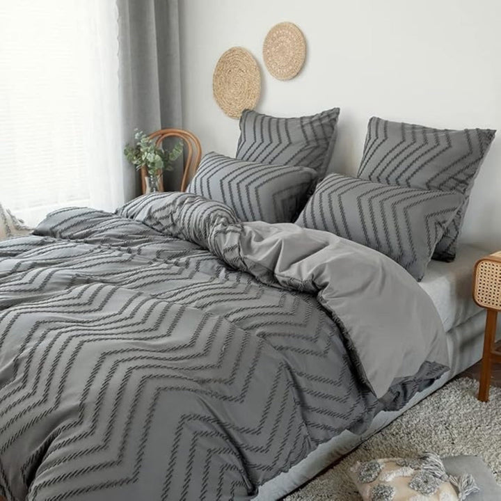 BowLift | Chevron Plush Quilt Cover | 3pcs Set