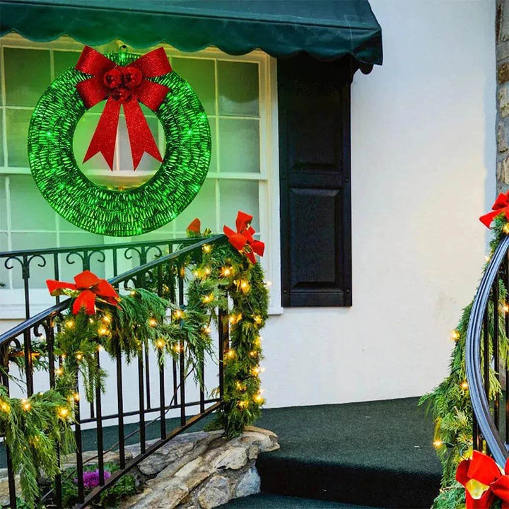 BowLift | Front Door Wreath Bowknot Luminous LED Light Christmas Garland