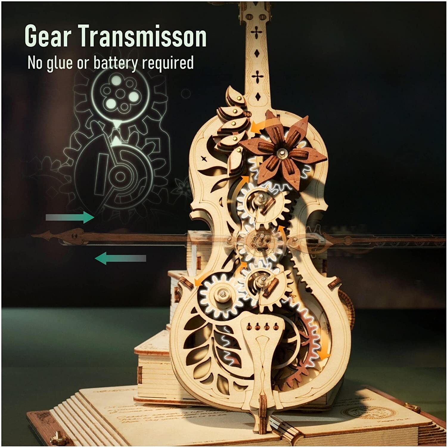 BowLift | DIY Wooden Cello, Self Playing Musical Instrument, Magic Music Box, Cool Gift Ideas