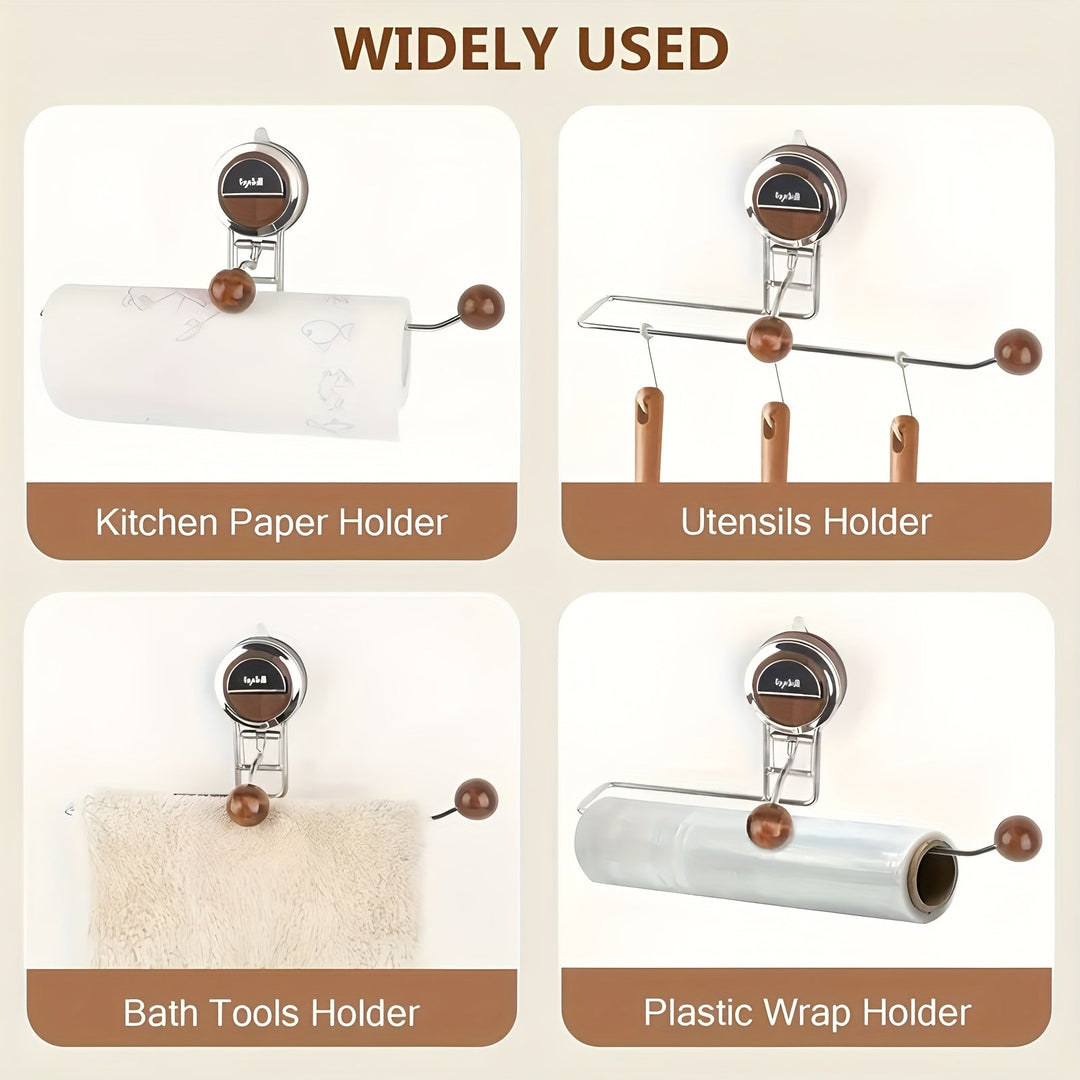 KeukenGrip Roll holder stainless steel paper towel holder with suction cup | Bowlift