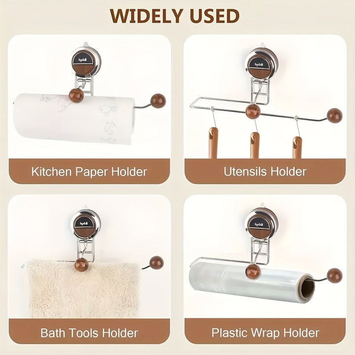 BowLift | KitchenGrip Roll Holder Stainless Steel Paper Towel Holder with Suction Cup