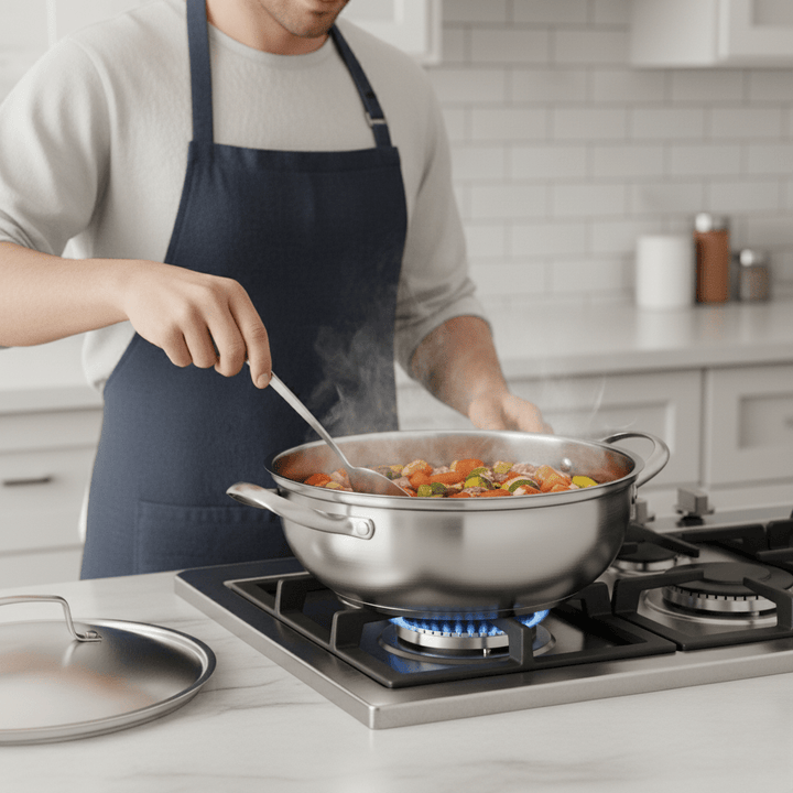 BowLift | Stainless Steel Cooking Pot 26 cm with Even Heat Distribution