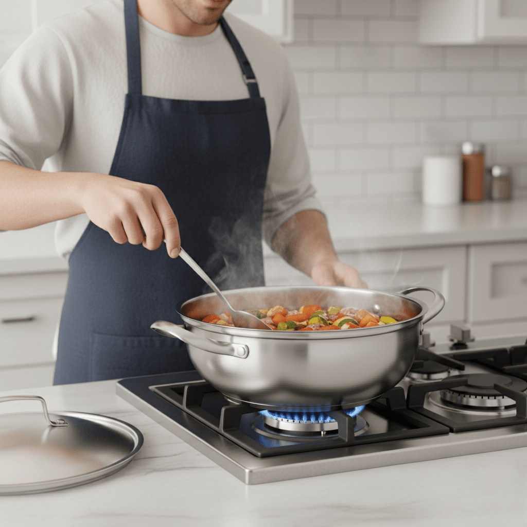 BowLift | Universal stainless steel cooking pot with lid for all types of stoves