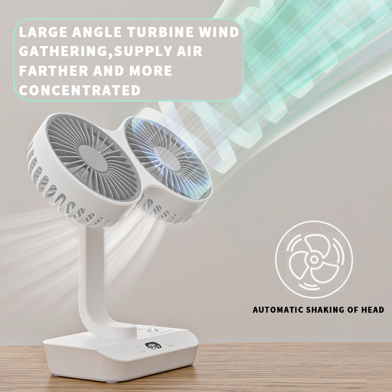 Rechargeable fan with double head | Bowlift