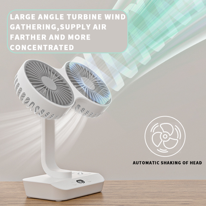 Rechargeable fan with double head | Bowlift