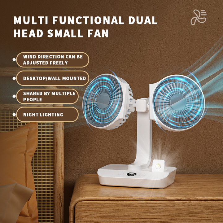 Rechargeable fan with double head | Bowlift