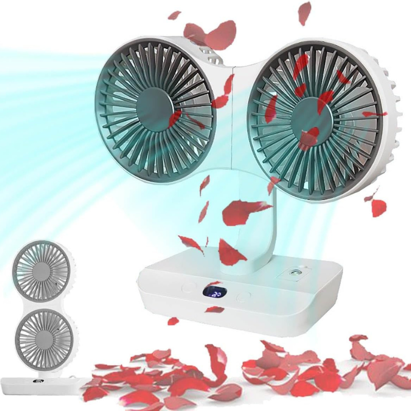 Rechargeable fan with double head | Bowlift
