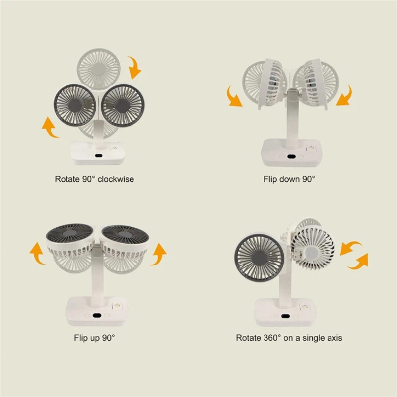 Rechargeable fan with double head | Bowlift