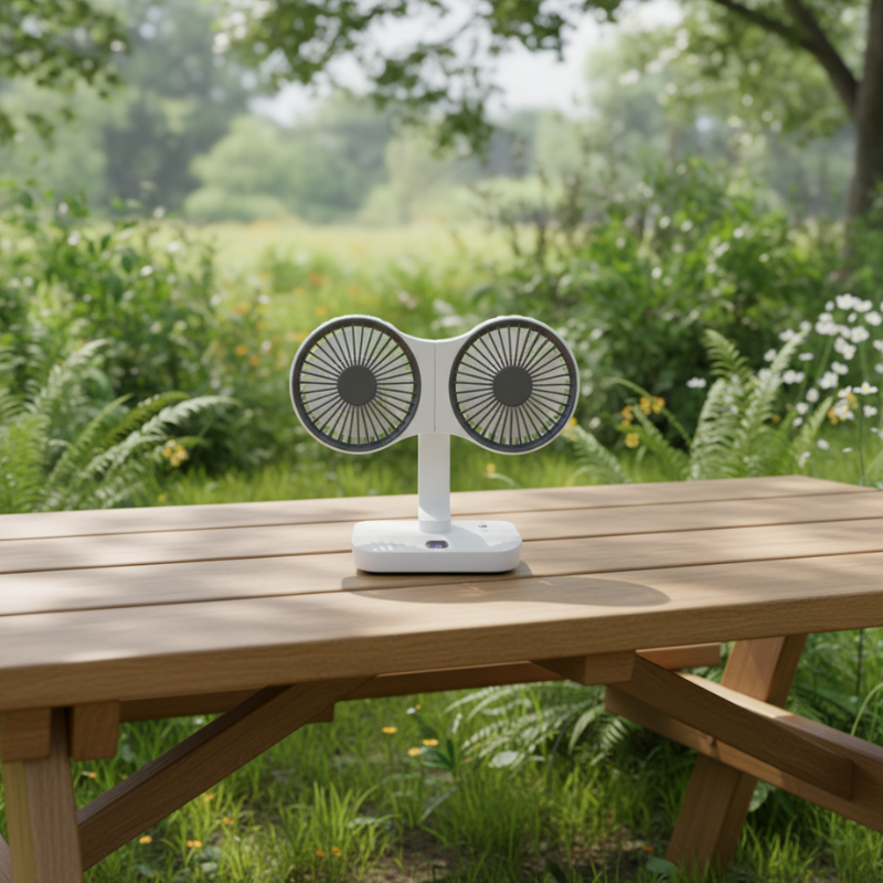 Rechargeable fan with double head | Bowlift