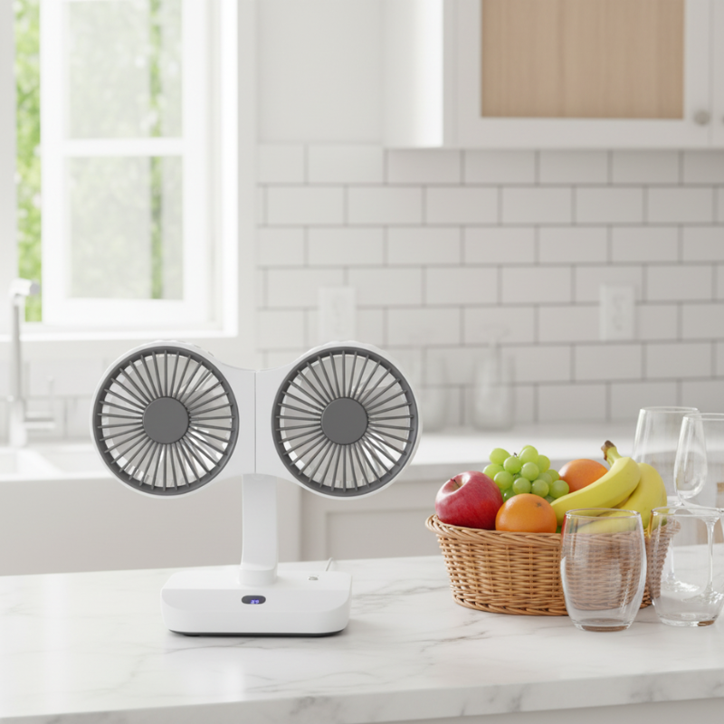 Rechargeable fan with double head | Bowlift