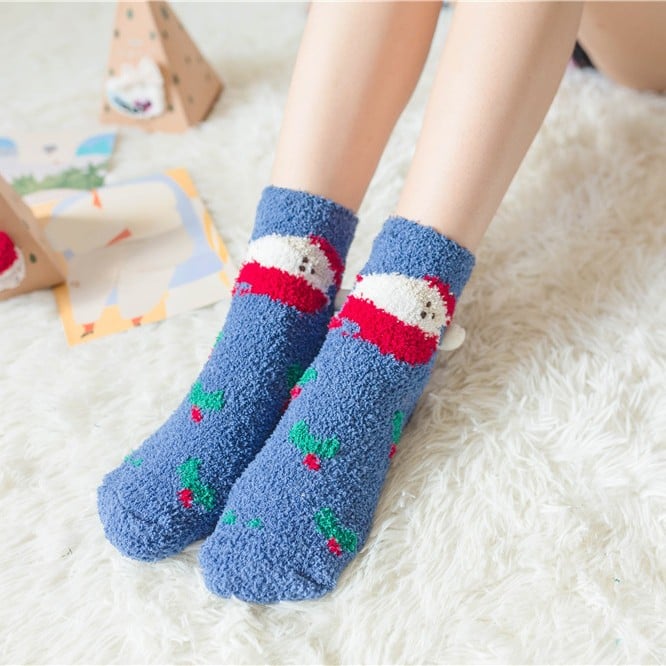 BowLift | MerryFeet Cozy Christmas Socks | Plush Coral Fleece | Warm Winter Gift Box