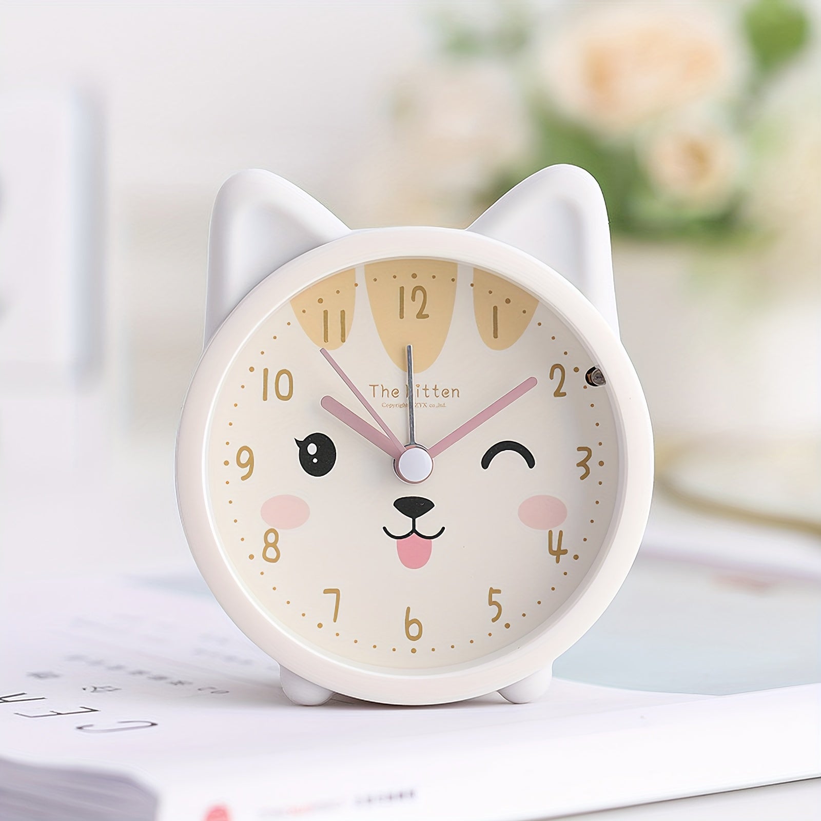 BowLift | Children's Alarm Clock with Night Light – Quiet, Rabbit Pattern & Compact Design