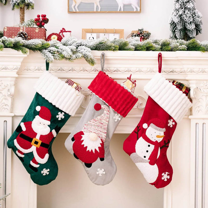 BowLift | Christmas Decorations Gold Velvet Patch Christmas Stockings