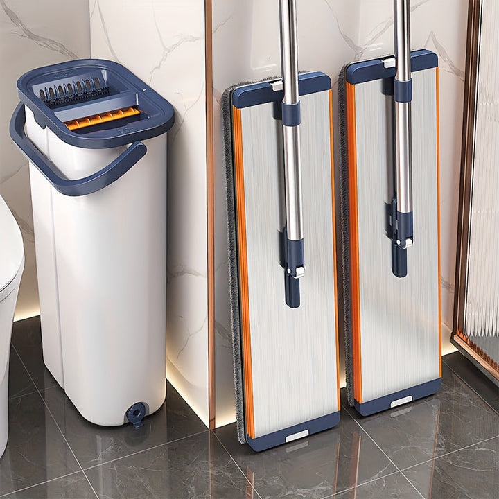 Flat mop set with bucket & wringing function | Bowlift