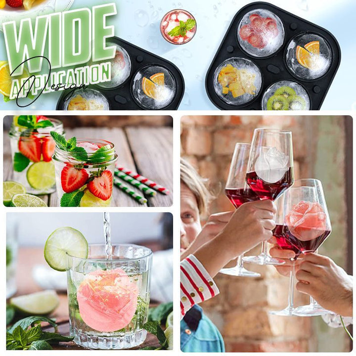4-Compartment Large Rose Ice Cube Mold | Bowlift
