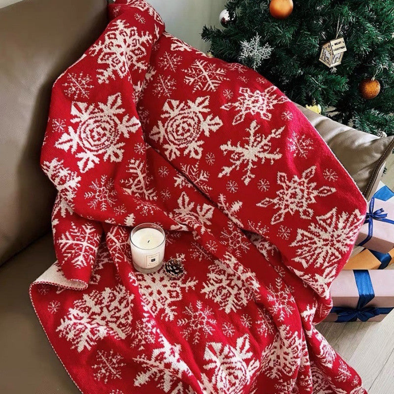 BowLift | Christmas Nordic Knitted Snowflake Blanket