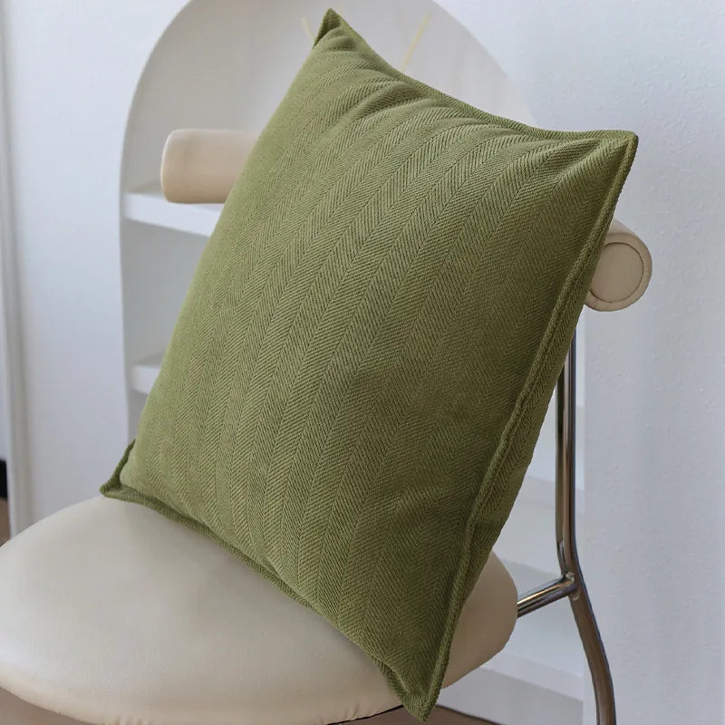 BowLift | Light Luxury Cream Green Cushion Cover 45x45cm – Decorative Jacquard Pillowcase