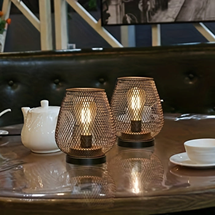 BowLift | AuroraMesh Table Lamp Set – Industrial Style with Warm Ambient Lighting