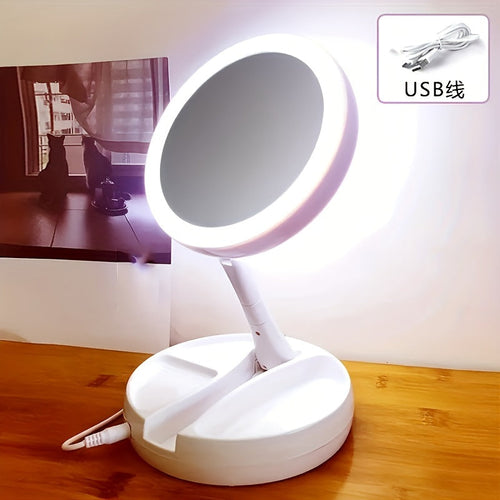 GlowMirror - Portable Makeup Mirror with LED Bowlift