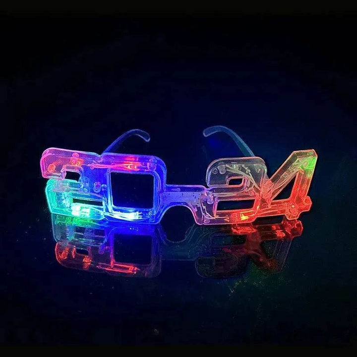 BowLift | LED Glowing New Year Glasses 2025 Glitter Glasses For Party Evening Decoration