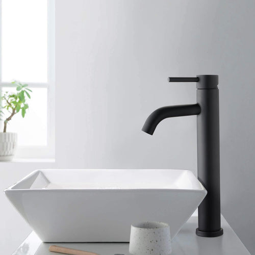 BowLift | Matte black cold water single faucets for sink installation