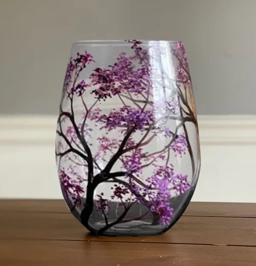 BowLift | Four Seasons Tree Wine Glasses - Hand Painted Art