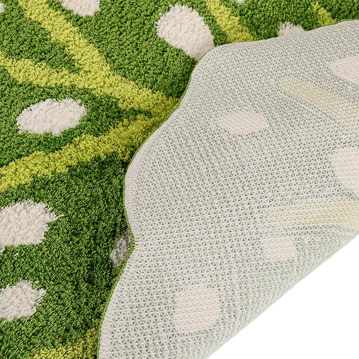 BowLift | Irregular Plush Spotted Begonia Leaf Area Rug for Living Room