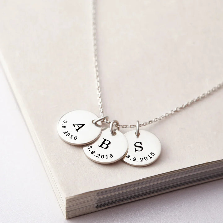 BowLift | Dainty Personalized Disc Initial & Date Necklace