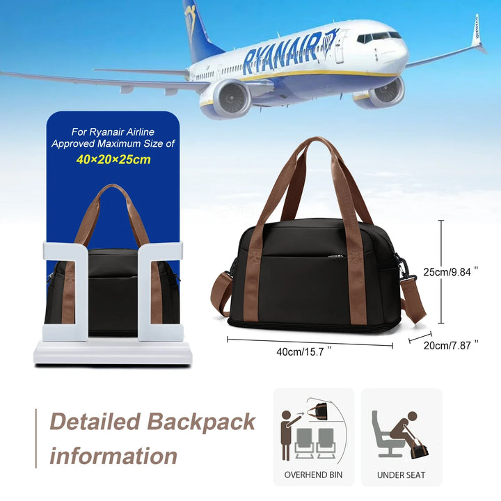 BowLift | Travel bag "Skyvora" | Maximum size for hand luggage | Light & versatile | 40x20x25 cm & 45x36x20 cm
