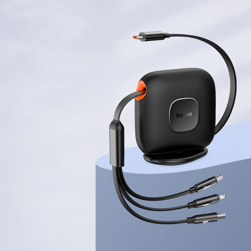 BowLift | 3-in-1 Retractable Rotatable Charging Cable, with Lightning, Type-C & Micro, for Phone & Tablets
