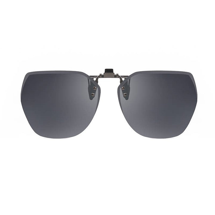 BowLift | Clip-on Rimless Polarized Sunglasses, with Anti-glare and Flip-Up Design, for Outdoor/Driving