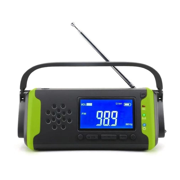 BowLift | Rechargeable Hand Crank Emergency Radio, with LED Flashlight, SOS Alarm, 4000mAh Power Bank, for Hiking, Camping