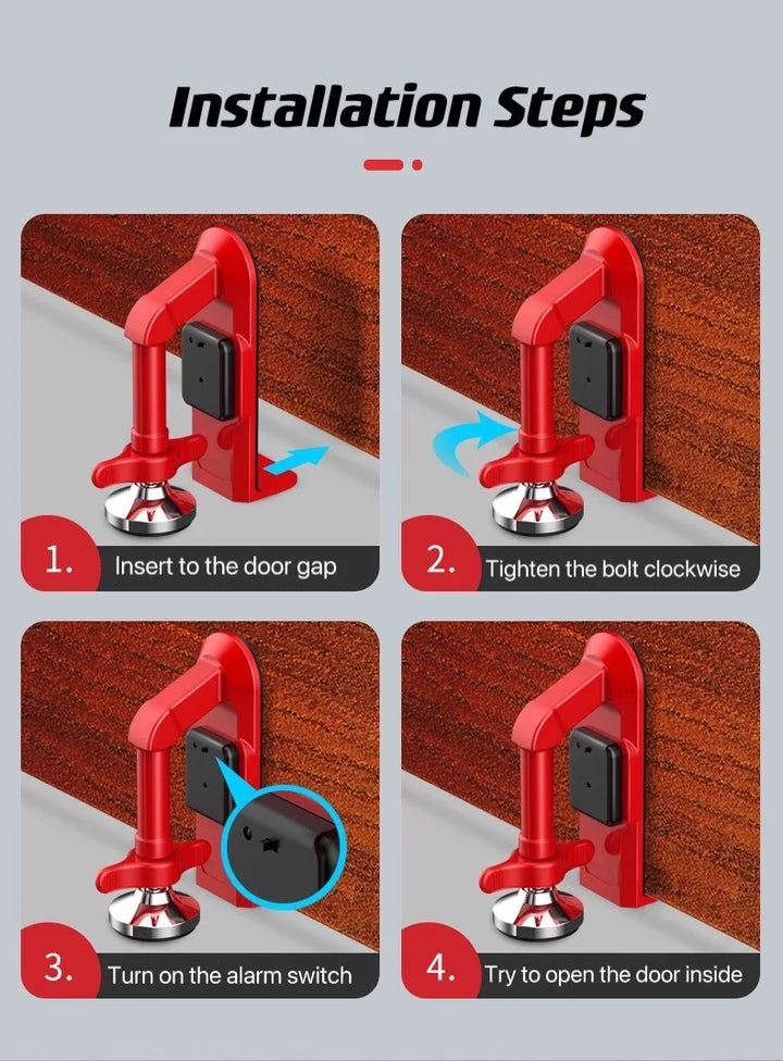 BowLift | Strong Theft Protection Travel Metal Door Stop Alarm