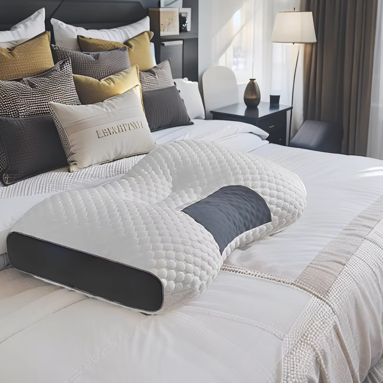 BowLift | Adjustable Orthopedic Contour Pillow for Neck and Shoulder Support