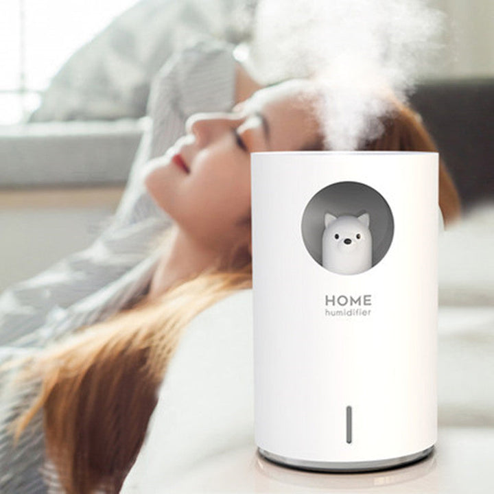 BowLift | Portable Humidifier with Adjustable Mist Mode, Large Capacity Water Tank, 7-Color LED Light and Auto Shut-off Design, for Bedroom, Home, Office