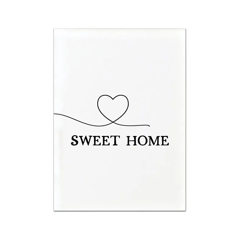 Home Sweet Home Black White Quotes Posters Wall Art Fine Art Canvas Prints Minimalist Nordic Pictures For Simple Living Room Decor | Bowlift