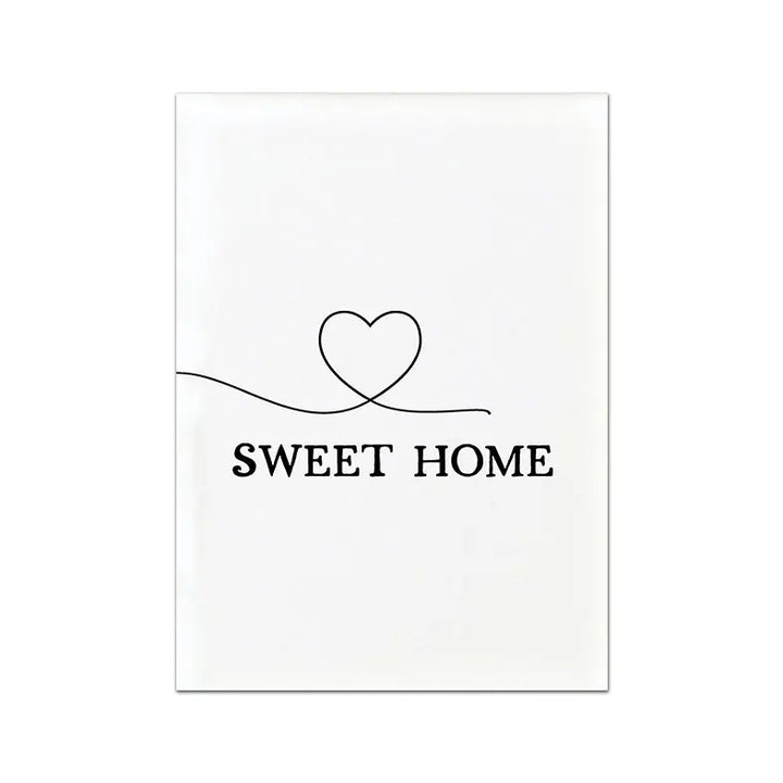 Home Sweet Home Black White Quotes Posters Wall Art Fine Art Canvas Prints Minimalist Nordic Pictures For Simple Living Room Decor | Bowlift