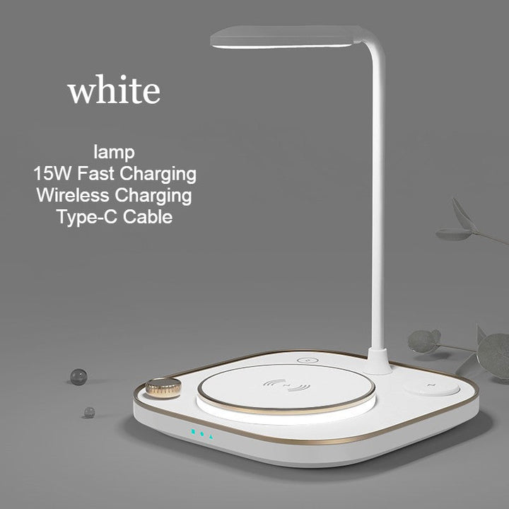 BowLift | 5-in-1 Desktop Lamp with 3 Wireless Charging Modules & Adjustable Light, for Home & Office