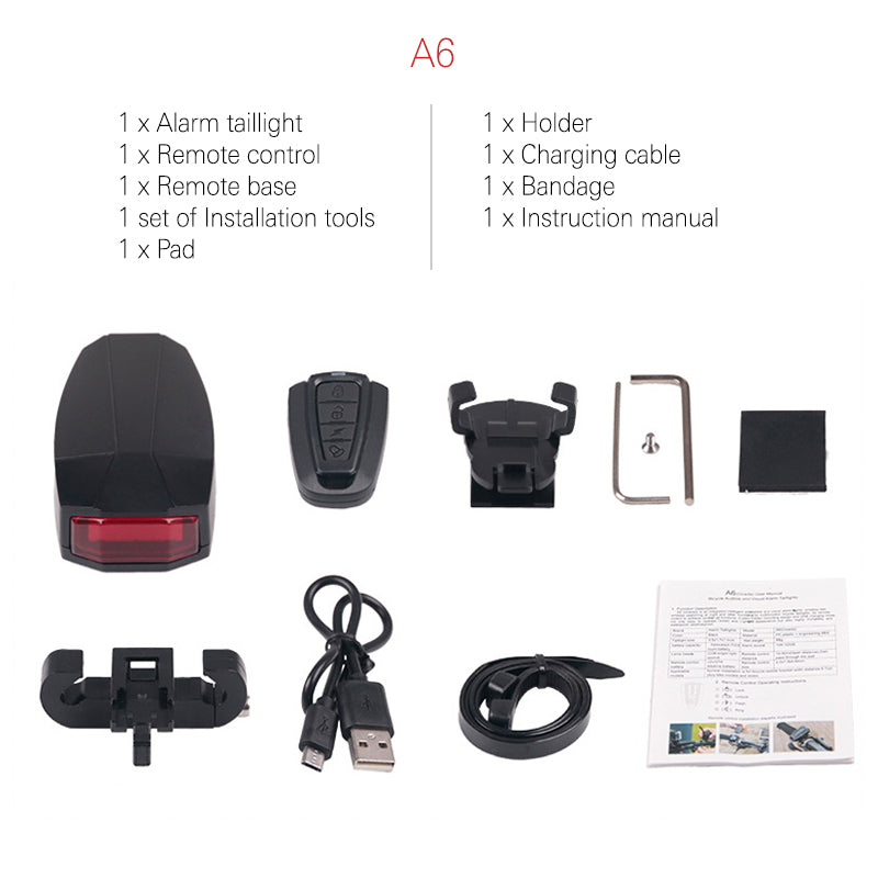 BowLift | Bicycle Rear Light Remote Control Alarm Lock