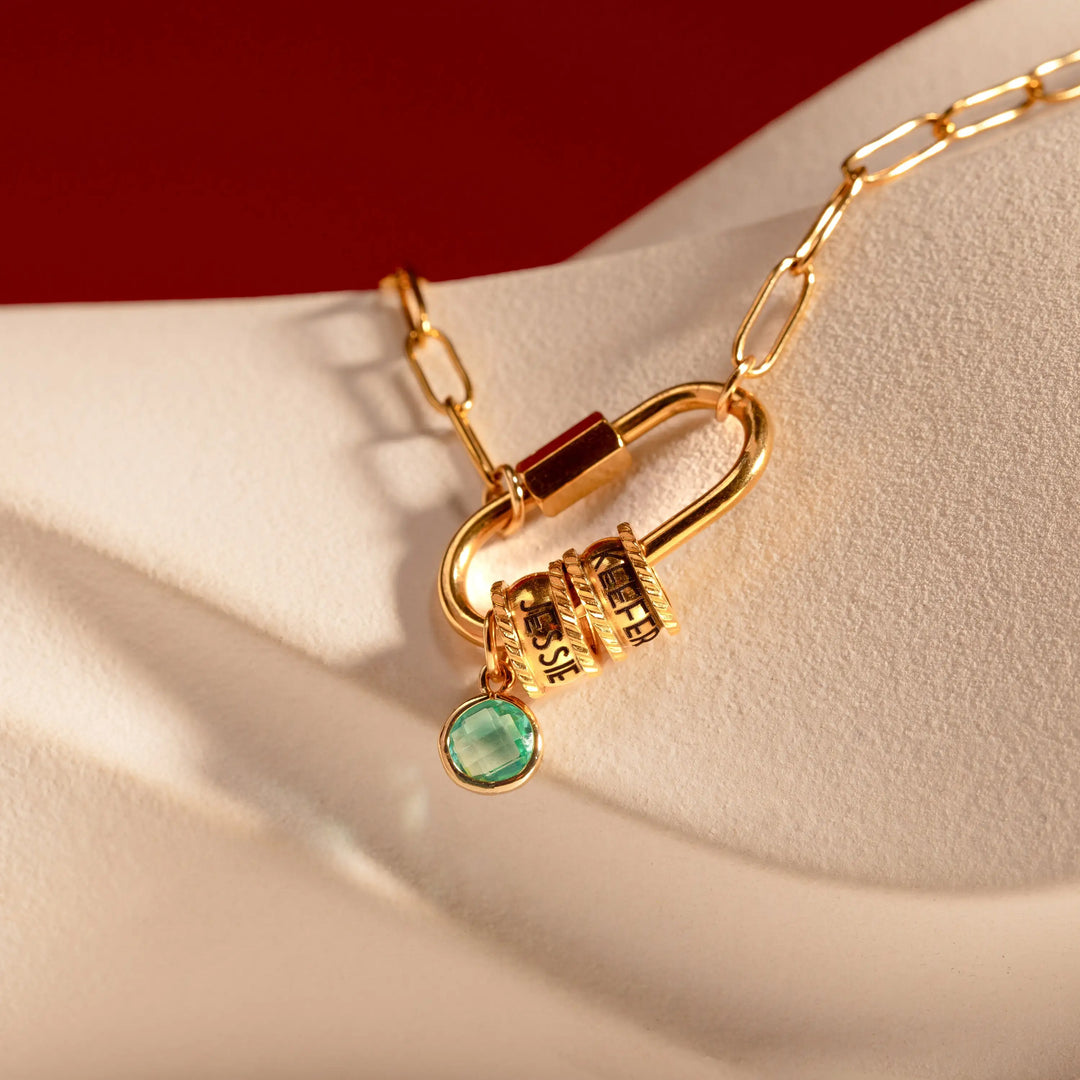 BowLift | Personalized Carabiner Name & Birthstone Necklace