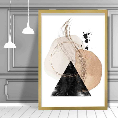 Abstract Geometric Black and Gold No. 2 Art Print | Bowlift