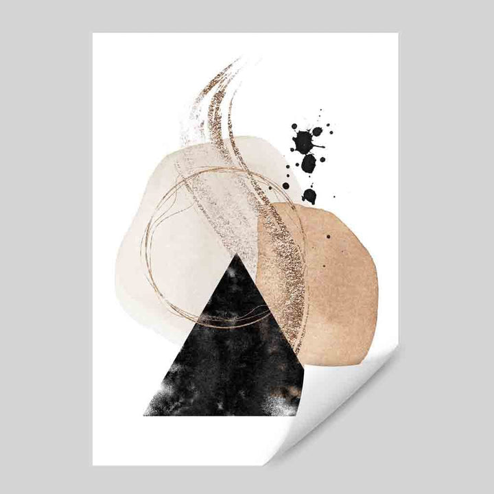 Abstract Geometric Black and Gold No. 2 Art Print | Bowlift